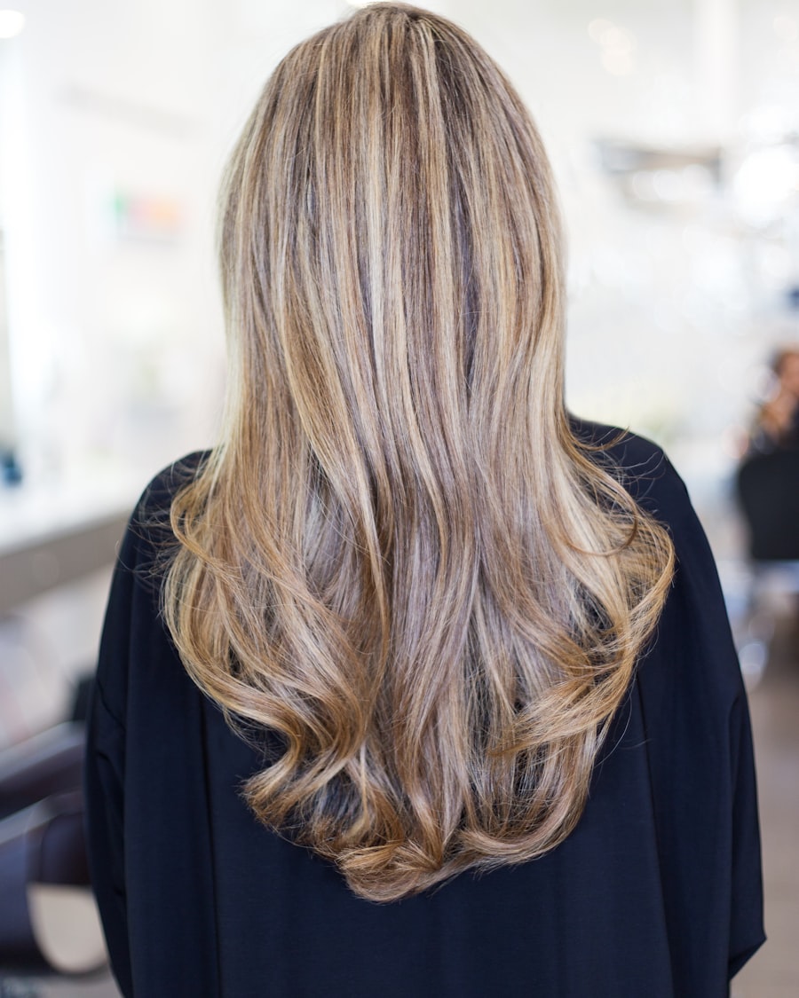 Lived-in bronde balayage over long layers