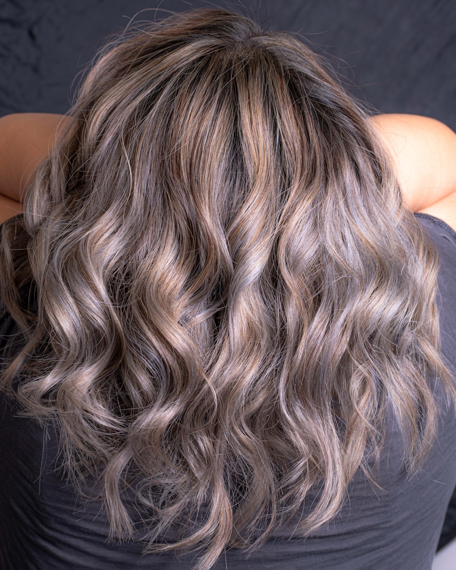 Cool ash gloss over soft waves